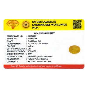 4.45 Carat Oval Faceted Yellow Sapphire Loose Gemstone 6mm for Fine Jewelry - Product Image 4