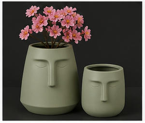 Vase en fibre de verre écologique, léger, durable, biodégradable, avec revêtement en poudre, pour usage intérieur/extérieur, trou de drainage, design moderne. - Product Image 2