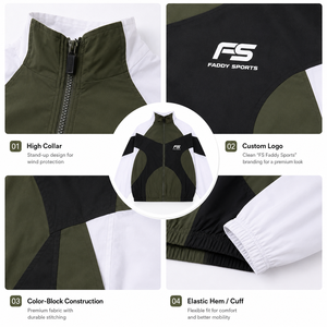 Veste coupe-vent légère pour homme, à blocs de couleur, imperméable, sportive, streetwear, vintage, respirante - Product Image 6