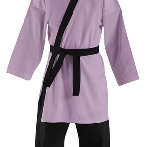 Uniforme de Artes Marciales Color Lavanda con Ribete Negro, Traje de Entrenamiento Bicolor para Mujeres y Jóvenes, Academia de Karate - Product Image 3