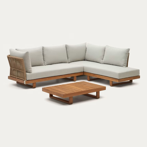 Modern Design Patio Furniture <b>Sofa</b> Set With Teak Wooden Frame <b>Material</b> for Home Furniture Decoration and Garden Furniture - Product Image 1