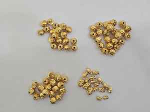 Cadena de Oro de 22K con Bolas de Perlas |   Cuentas espaciadoras huecas con corte de diamante para la fabricación de joyas - Product Image 2