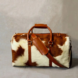 Bolsa de Viaje de Cuero con Pelo Sintético de Diseño, Fabricante Mayorista OEM LHODB-0072 - Product Image 1