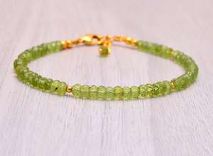 Pulsera Redonda de Peridoto en Plata de Ley 925, Chapada en Plata, Piedra de Nacimiento de Agosto, Gema Verde Natural, Regalo de Aniversario para Mujer - Product Image 6