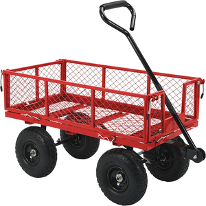 Chariot de jardin robuste, capacité 600 lb, avec côtés en maille amovibles, pneus pneumatiques de 10 pouces, parfait pour le jardin, les fermes ODGGAD013 - Product Image 5