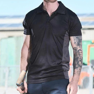 Polo de Trabajo para Hombre de Secado Rápido, Bicolor, Transpirable, que Absorbe la Humedad, con Bloques de Color, Manga Corta, Venta al por Mayor - Product Image 3