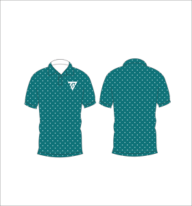 Mens Teal Micro Polka Dot Polo Shirt Custom Sublimation Short Sleeve Summer Casual Breathable Lightweight Golf Shirt - Product Image 3