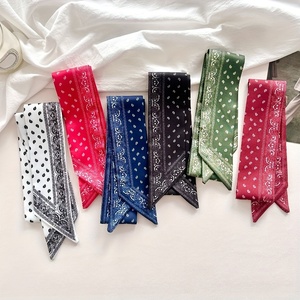 Foulard en soie imprimé, Hijab étroit, Bandana, Long foulard en soie, Foulards fins pour femme, Foulard de cou tendance pour femme, Bandeau, Lien de sac, Cadeau - Product Image 3