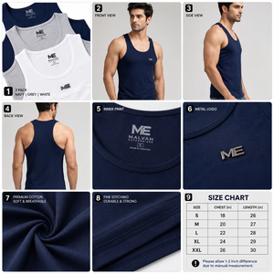 Débardeur de sport pour homme avec logo personnalisé brodé sur le devant, 100% coton respirant, séchage rapide, sans manches, pour la remise en forme - Product Image 6