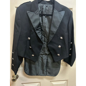 เสื้อแจ็คเก็ตปรินซ์ชาร์ลีแบบดั้งเดิม ทำมือ สีดำ ขนสัตว์คุณภาพสูง 100% รับสั่งทำขายส่ง ปี 2026 - Product Image 1