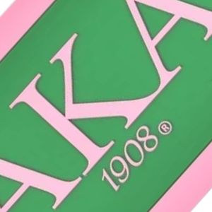 AKA Pink Green Embossed Luggage Tag for Women Travel <b>Suitcase</b> Bag Identification Label with Adjustable <b>Strap</b> Sorority Travel - Product Image 6