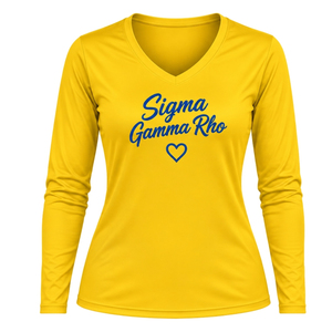 Camiseta de manga larga con letras griegas Sigma Gamma Rho para mujer, cuello redondo, estilo casual, ropa de calle, venta al por mayor - Product Image 1
