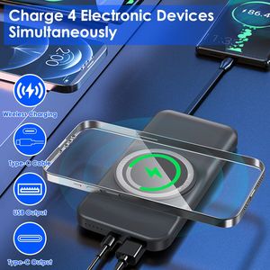 22.5W Magnetic Wireless 10000mAh Power Bank 15W PD Fast <b>Charging</b> Portable Charger Built-in Type-C <b>Cables</b> 15W Wireless <b>Charging</b> - Product Image 4
