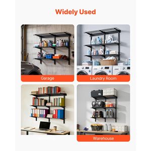 Scaffalatura a 3 Ripiani in Acciaio Resistente da Parete per Garage, 11 x 36 Pollici, Scaffalatura Flottante 0,9 x 3 Piedi per Garage - Product Image 6