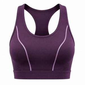 HMA SPORTS APPAREL Women's Navy <b>Blue</b> Racerback Sports <b>Bra</b> High Support Seamless Breathable Mesh Panels Eco-Friendly Quick Dry - Product Image 2