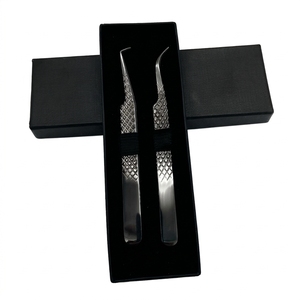 High Quality Black Eyelash Extension Tweezers Straight Isolation Fine Point Classic Lash Precision Beauty Tool - Product Image 1