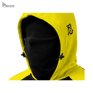 OEM Custom Logo <b>Men</b> <b>Balaclava</b> Mask Hoodie, Heavyweight Fleece Color Block Streetwear Hoodies Sleeve Zipper Pocket - Product Image 4