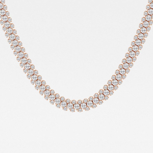 Collar de tenis de lujo con diamantes cultivados en laboratorio de 16 7/8 quilates, redondos, de varias filas, elegantes y brillantes, joyería de moda para mujer - Product Image 3