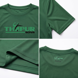 เสื้อยืดออกกำลังกายผู้ชายแบบกำหนดเองได้ 90% โพลีเอสเตอร์ แห้งเร็ว ทรงพอดีตัว แขนสั้น สำหรับออกกำลังกายและเล่นกีฬา โดย Thapur Sons - Product Image 4