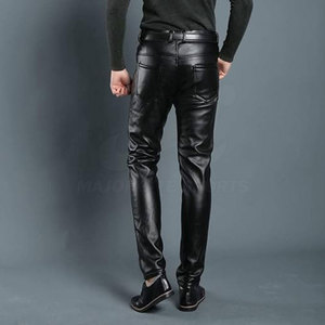 Pantalon en cuir pour homme de haute qualité, couleur unie, style décontracté, streetwear, best-seller, vente chaude - Product Image 6