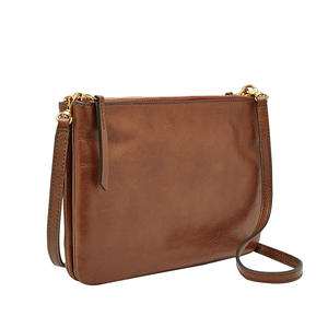 Sac fourre-tout unisexe XL en cuir véritable vintage, motif uni, fermeture éclair, capacité 1-1,9 L, pour le quotidien et les voyages, en polyester - Product Image 3