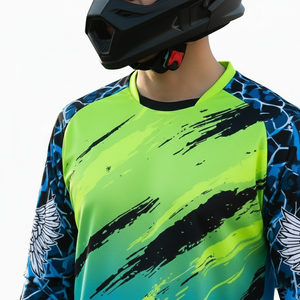 Jersey de Motocross Sublimado de Manga Larga, Diseño Personalizado, Secado Rápido, Transpirable, Antiarrugas, Invierno, Poliéster, Carreras de Motociclismo - Product Image 4