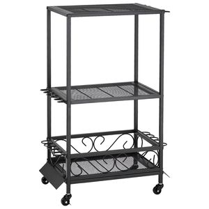 Organizzatore Mobile per Interni/Garage, Porta Canne da Pesca con 10 Aste, Supporto per Attrezzatura da Pesca in Plastica Resistente con Ruote Facili da Spostare - Product Image 4