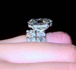 9.4CTW Moissanite Round Cut Two-Piece <b>Ring</b> <b>Set</b> Stylish 925 <b>Silver</b> with Closed Design Perfect Birthday Gift for Girlfriend - Product Image 4