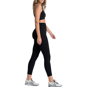 Leggings Deportivos Negros para Mujer, de Alta Calidad, Poliéster/Algodón, Sin Costuras, Casuales, Cintura Media, Transpirables, para Ejercicio en Invierno - Product Image 3