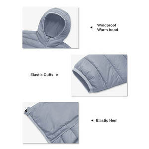 Custom Men's Casual Winter Polyester Warm Windbreaker Coat Quilted Lined <b>Waterproof</b> Zipper Front Full Puffer <b>Padded</b> Hooded - Product Image 5