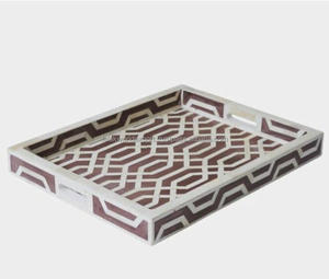 Ensemble de plateaux de service en bois de noyer et de paulownia sur mesure, plateau à thé rectangulaire vintage avec poignée en bois massif pour un usage domestique - Product Image 6