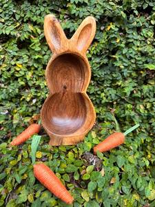 Frutero de Madera de Acacia/Mango con Forma de Conejo, Estilo Boho-Chic, Ligero, Ecológico, Hecho a Mano, para Decoración Moderna del Hogar - Product Image 4