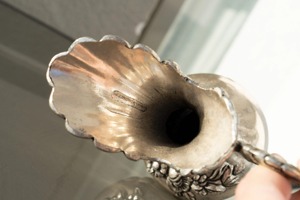 Designer Silver <b>Jug</b> With Floral Pattern Engraving And Slim Neck Handle Stylish <b>Jug</b> Suitable For Dining Serving And Display Use - Product Image 4