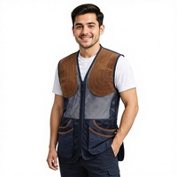 Gilet de chasse et de tir en velours côtelé respirant et anti-humidité ACTIVE SAFETY pour l'hiver, avec épaulettes en daim et multiples poches pour activités de plein air
