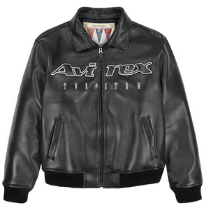 Best Custom Brand High Quality <b>Men's</b> Avirex Winter Leather <b>Jacket</b> Eco-Friendly Windproof High Street Front Logo Zipper Closure - Product Image 1