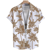 Nouvelles Chemises Hawaïennes Personnalisables pour Hommes – Élégantes, Décontractées, Respirantes, Écoresponsables, en Toile, Col en V, Manches Courtes, Coupe Ample, 100% Coton