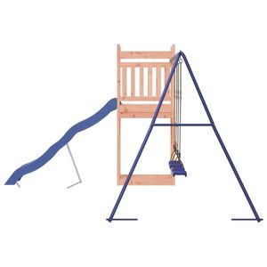 Juego de juegos al aire libre de madera de abeto Douglas azul macizo con columpios grandes de polipropileno - Product Image 6
