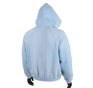 Sweat à capuche unisexe surdimensionné en molleton bouclette épais, coupe courte et carrée, personnalisable OEM, vente en gros pour hommes - Product Image 2