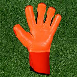 Elite Professional Hybrid Goalkeeper <b>Gloves</b> Orange 4mm Contact Latex High <b>Grip</b> Soccer Goalie <b>Gloves</b> Hook Loop Closure Custom - Product Image 2