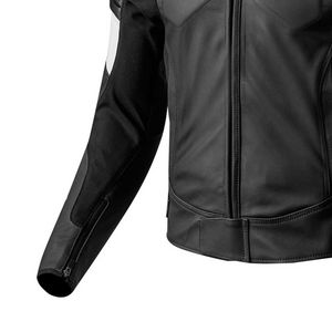 Veste de moto en cuir noir pour homme, style course, vêtement de protection pour motard - Product Image 5