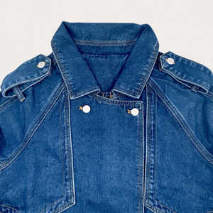 Vestes en jean bleu délavé à manches longues, fabrication sur mesure, nouvelle collection, haute qualité, style vintage, hiver, homme, 100% coton, logo sur le devant - Product Image 5