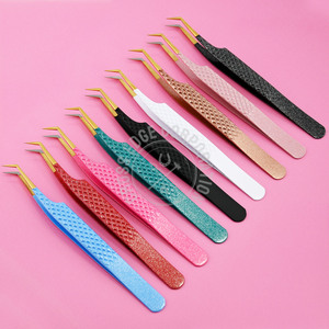 45 Degree Tweezers Lash Extensions Tweezers Curved Eyelash Isolation Tweezers Stainless Steel Hair <b>Removal</b> <b>Tool</b> Private Label - Product Image 6