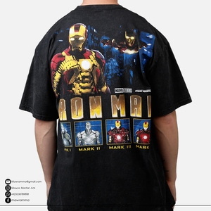 Iron Man <b>Marvel</b> Studios Oversized Men's T-Shirt Short Sleeve Cotton Jersey Character <b>Print</b> Casual O-Neck Front Logo - Product Image 4