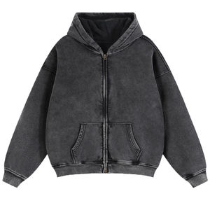 Sweat-shirt à capuche oversize pour homme, style délavé, coupe ample, 100% coton molletonné 450 GSM, vintage, automne - Product Image 1