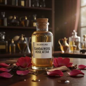 Attar de bois de santal naturel et de rose Gulab, huile de parfum florale et boisée pure d'Inde, M.K Exports India - Product Image 2