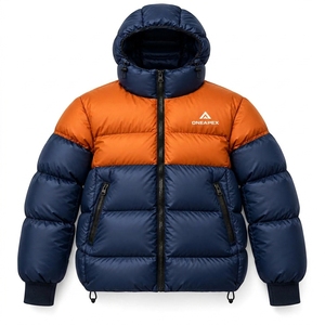 Chaqueta Acolchada Azul Marino y Naranja para Hombre, Abrigo de Invierno Cálido y Ligero, Impermeable, Marca One Apex - Product Image 1