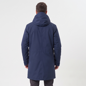 <b>Men's</b> <b>Waterproof</b> <b>Long</b> Hard Shell Hood Jacket Front Logos Outdoor Wear Rain <b>Coat</b> Regular Fit Hiking Camping <b>Long</b> Hooded Jackets - Product Image 2