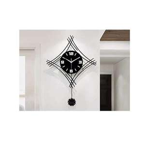 Horloge murale moderne en métal en forme de feuille, multicolore, décorative, inspirée de la nature, accent d'intérieur contemporain pour la maison - Product Image 3