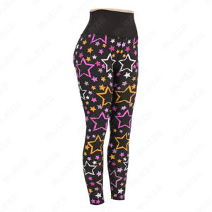 Leggings de yoga flexibles en spandex/nylon pour femmes avec taille élastique sans couture motif solide Gym Fitness and Running Pants Gear - Product Image 1