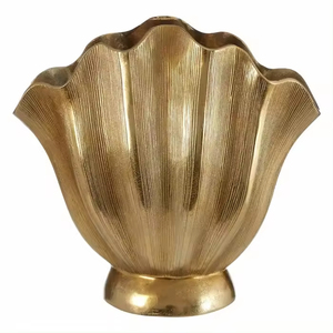<b>Vintage</b> Style Metal Flower <b>Vase</b> in Gold Finished Custom Shape for Home & Wedding Tabletop Decor Floral <b>Vases</b> on sale - Product Image 4